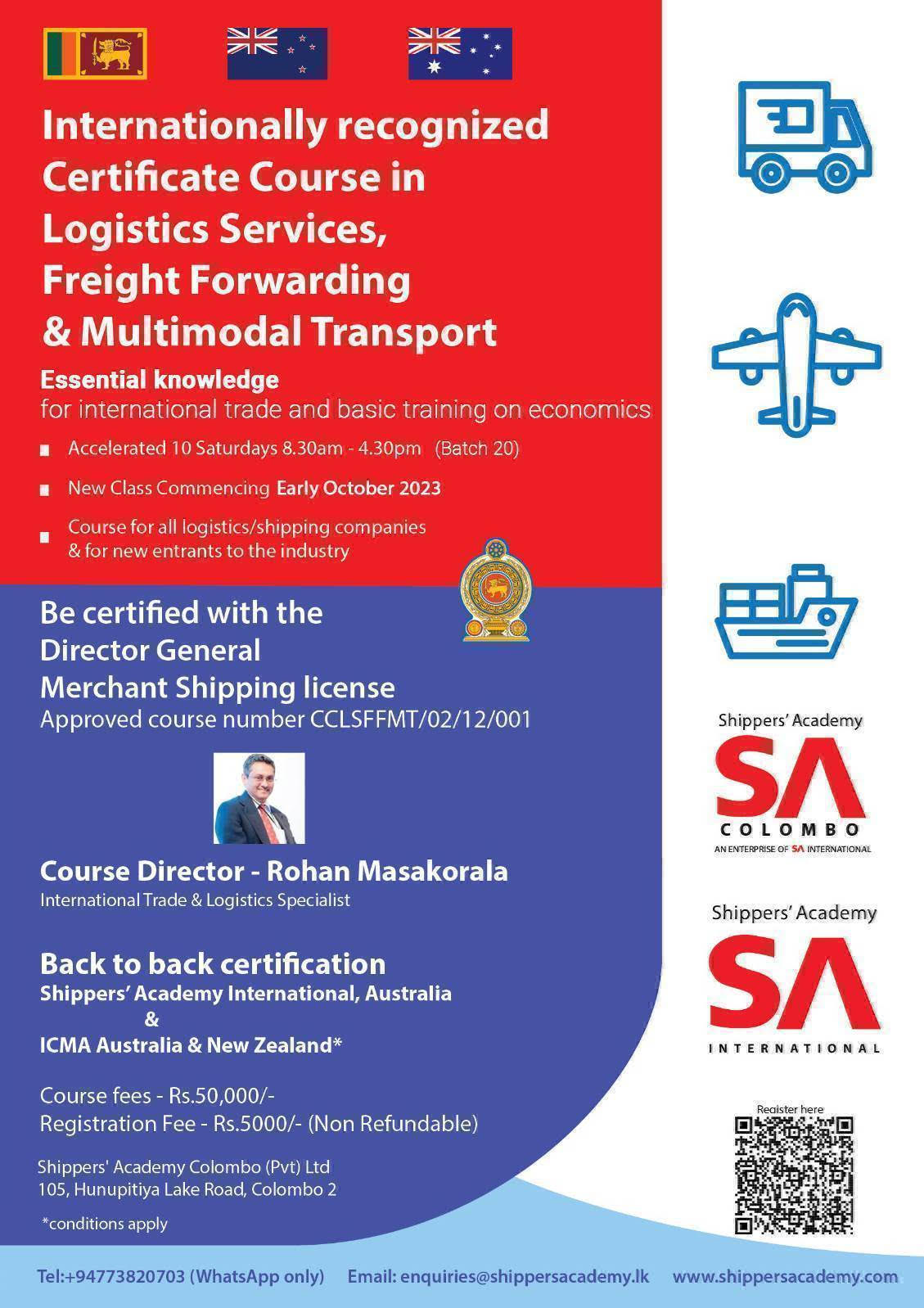 Certificate Course in Logistics Services, Freight Forwarding & Multimodal Transport